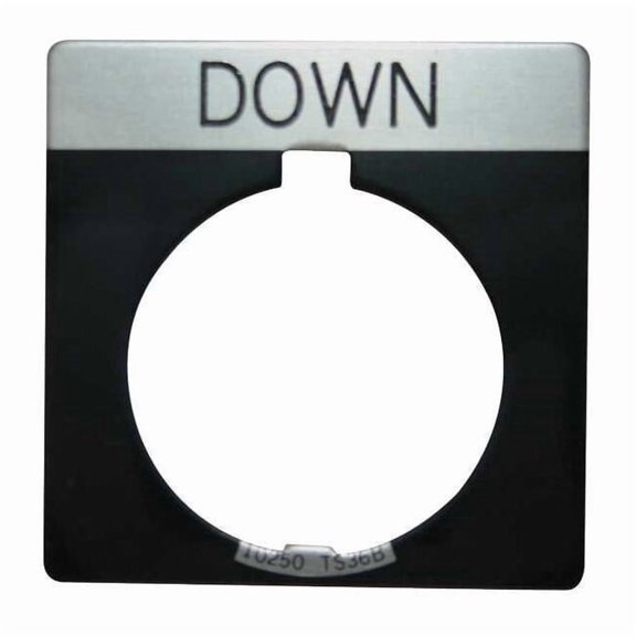 Eaton Cutler-Hammer Legend Plate,Square,Down,Black 10250TS74
