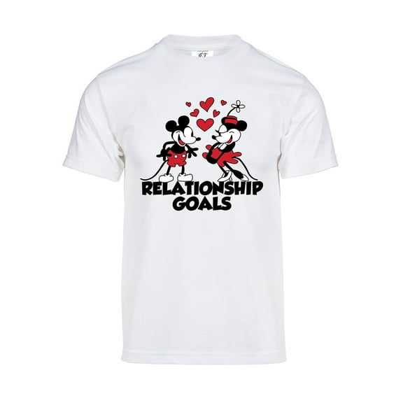 Mens Steamboat Willie T-Shirt - Vintage Relationship Goals Cartoon Shirt, White 2XL