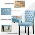 thumbnail image 3 of Foredo Velvet Dining Chairs, Modern Upholstered Dining Room Chair, Side Chairs with Button Tufting and Nailhead Trim for Kitchen Dining Room, Set of 2, Light Blue, 3 of 7