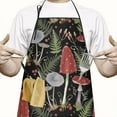 thumbnail image 2 of Red Mushroom Fern Black Pattern Apron-Garden Aprons for Women with Pockets-Cotton Linen Waterproof Kitchen Cooking Gardening Aprons Adjustable for Kitchen,Cooking,BBQ and Salon 33x27 Inch, 2 of 7