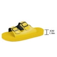 thumbnail image 5 of Dakaela Women's Platform Sandals Arch Support Foam Slip on Slides Two Buckle EVA Flat Sandal Yellow 6, 5 of 7