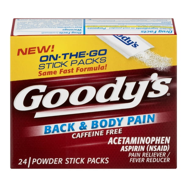 Goody's Back & Body Caffeine Free Pain Relief Powders, 24 Count
