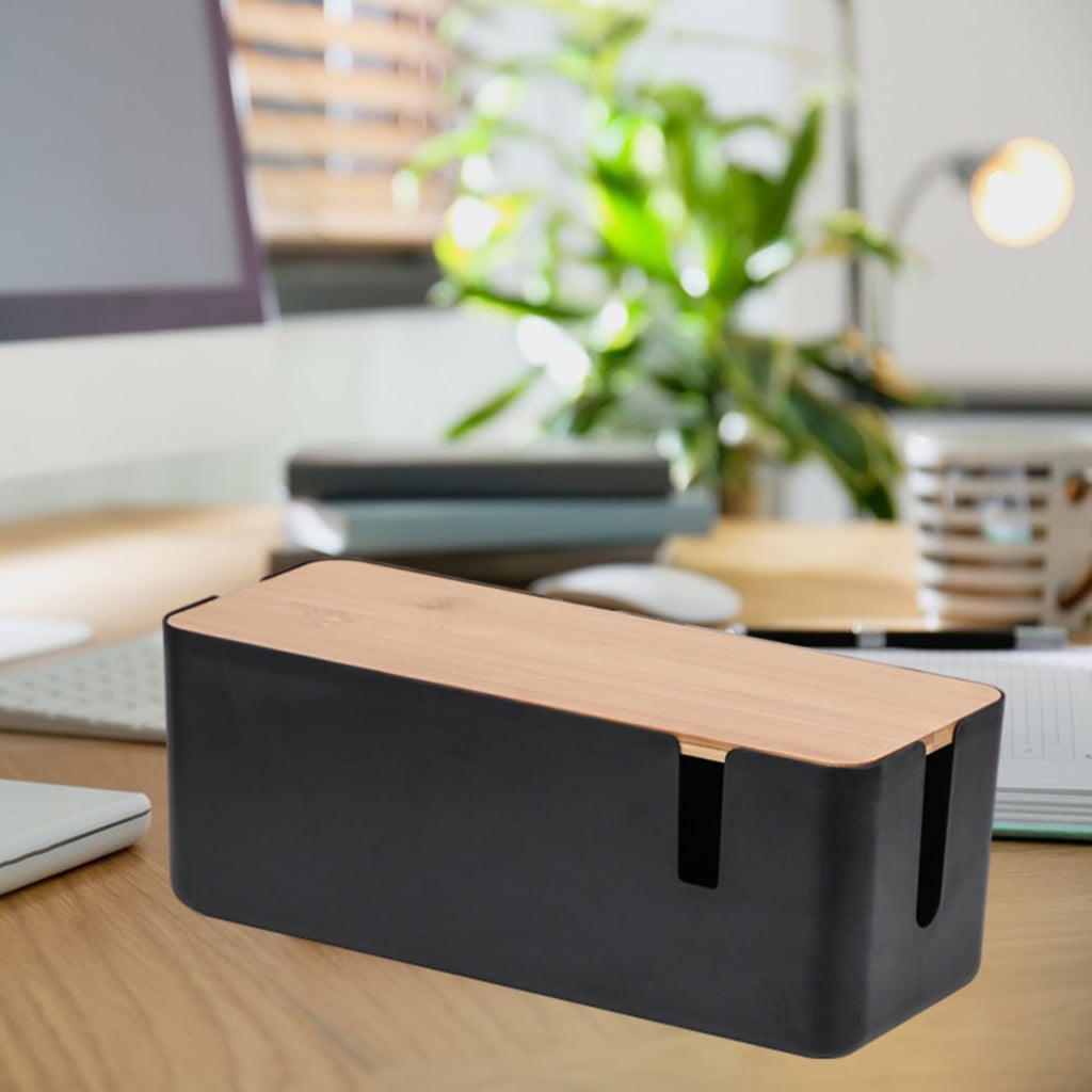 Fiocias Manta Computer Power Strips Hider Cable Management Box Holder Concealer Surge Black