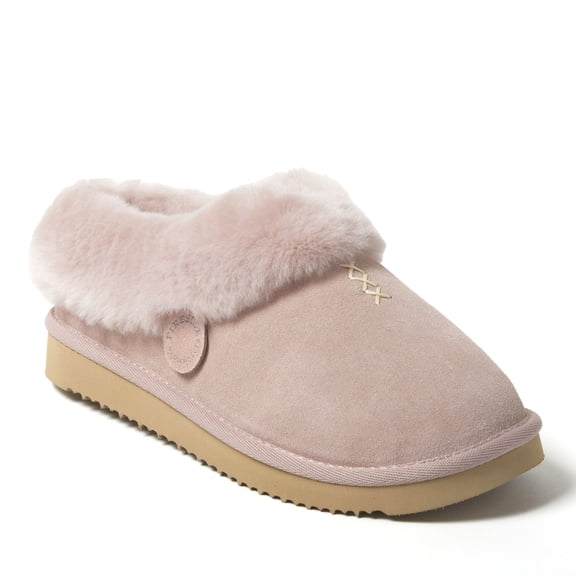 Fireside by Dearfoams Women's Adelaide Genuine Shearling Clog Slipper