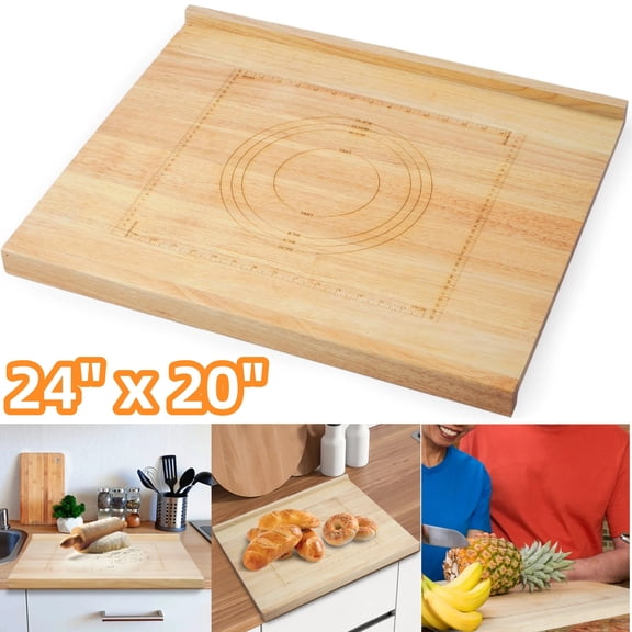 Ymokee Kneading Board, 24 in x 20 in Wood Pastry Board for Kitchen, Bread Chopping Board