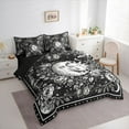 thumbnail image 3 of Homewish Boys Girls Sun And Moon Bedding Comforter Set 7pcs,Chic Floral Flowers Queen Bedding Sets Super Cozy,Bohemian Starry Sky Queen Sheet Sets,Microfiber Bedroom Decor,Reversible, 3 of 8