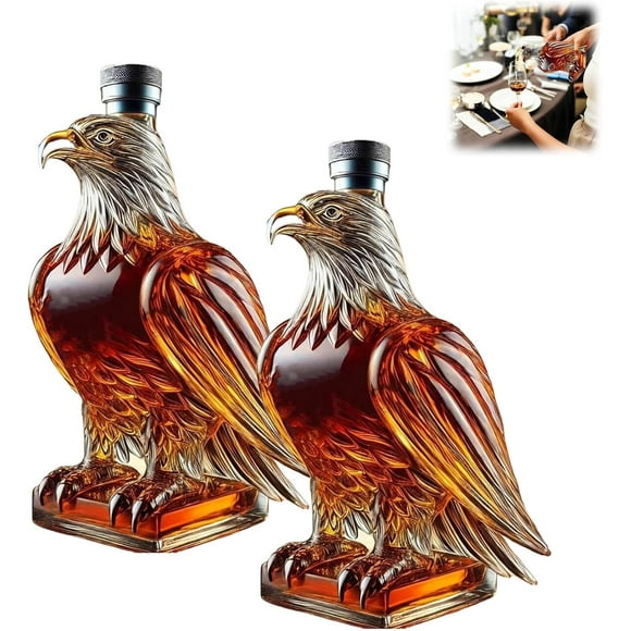 Eagle Whiskey Bottle, eagle shape bottle, funny whiskey eagle bottle, premium whiskey bottles, whiskey eagle glass decanter, For Dad Husband (2*Style A)