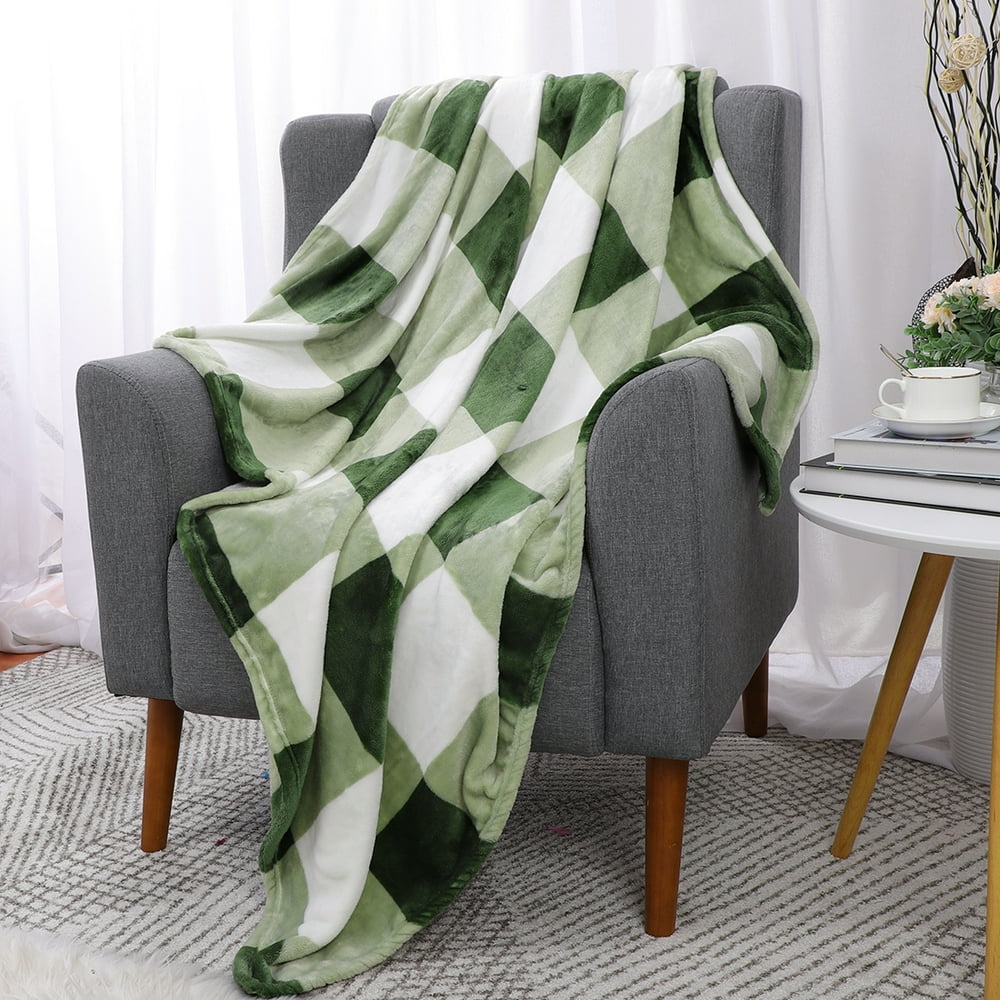 Buffalo Plaid Flannel Fleece Throw Blanket Soft Fuzzy Lightweight Bed