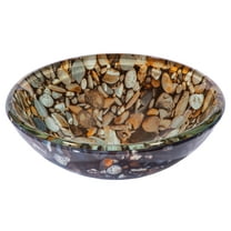 14" Natural Pebble Pattern Glass Vessel Sink