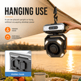 thumbnail image 5 of 8000mAh Rechargeable Camping Fan with LED Light, 5-Speed Auto Oscillating Tent Fan, Portable Outdoor Fan with Hanging Hook & USB Power Bank, 3 Light Modes for Camping Picnic Power Outage, 5 of 10