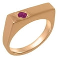 thumbnail image 1 of LBG British Made 9k Rose Gold Natural Ruby Mens Band Ring - 33 size options - Size 6, 1 of 6
