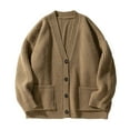 thumbnail image 3 of RMGVDSD Men Sweater Jacket Mens Cardigan Sweater Button Down Long Sleeve V Neck Knit Sweaters Coat Streetwear Fall Clothes Solid Color Cardigans Sweater Fall Tops, 3 of 9