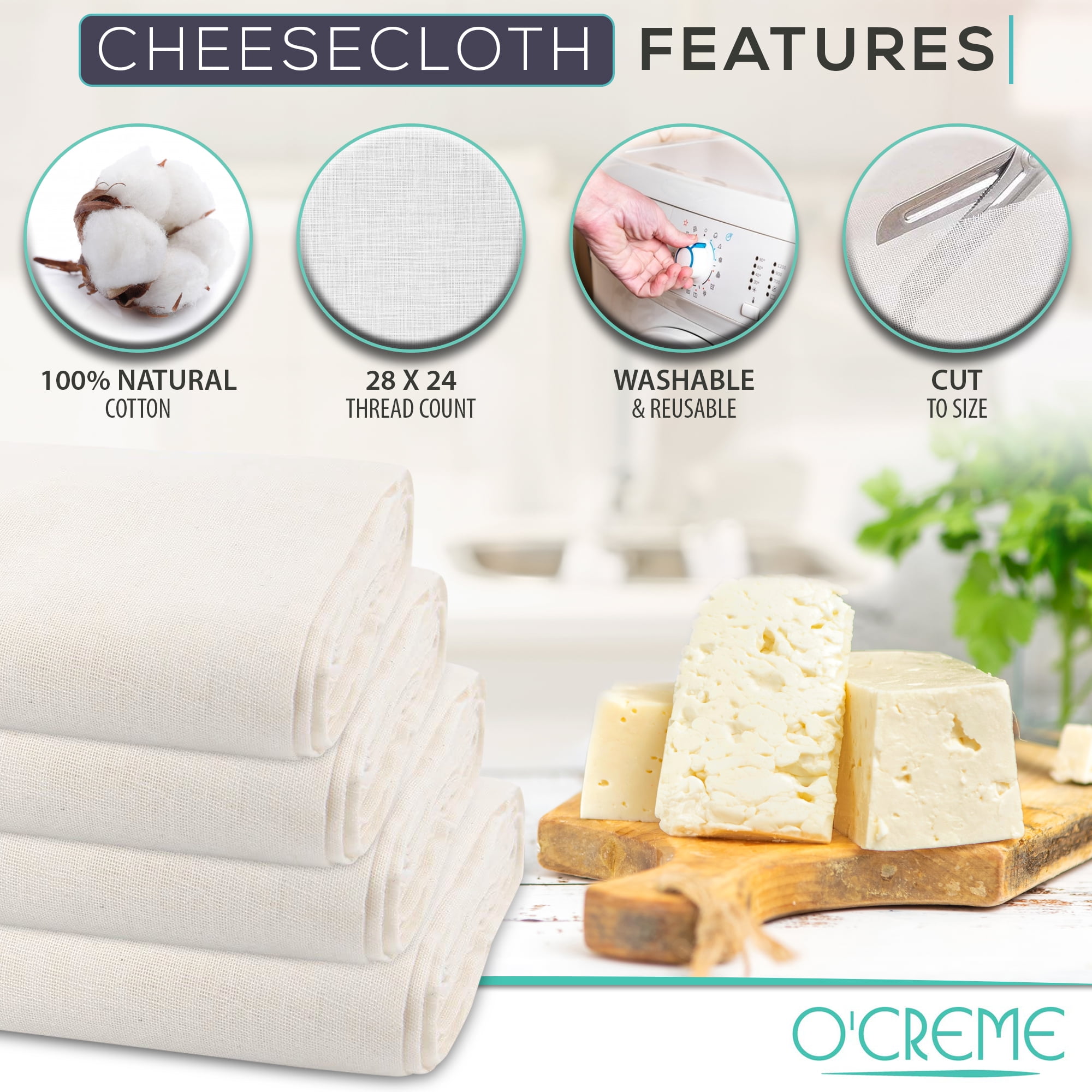 Non-stick Square Mat Soft Pure Cotton Filter Cloth Household Cheese Cloth Soft 