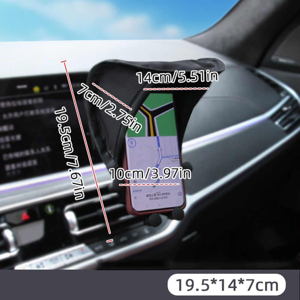 Mobile Phone Sun Shade Cover,Car Phone Holder Umbrella Shield Anti-Glare Protection For Navigator Display Screen(Black)