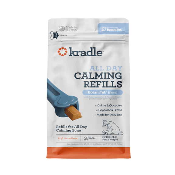 Kradle All Day Calming Bone Refill for Dogs, 28 Refills, Bacon Flavored