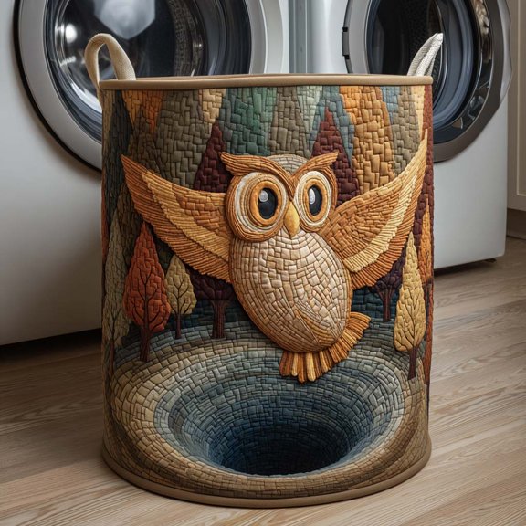 Owl Water Votex Quilted Laundry Basket