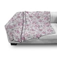 thumbnail image 3 of Shabby Flora Soft Flannel Fleece Throw Blanket, Pastel Roses Grey Leaves Garden Bedding Plants Spring Blossoms, Cozy Plush for Indoor and Outdoor Use, 60" x 80", Pale Pink White Grey, by Ambesonne, 3 of 6