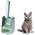 thumbnail image 1 of Cuchara para arena para gatos Cuchara para barrer gatos Suministros para mascotas Grande 8.8 x 12 x 32 cm para limpiar arena para mascotas (2 piezas) (Verde) JFHHH pequeña, 1 of 4