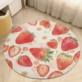 thumbnail image 6 of Strawberry Fruit Watercolor Round Carpet Circle Rug Outdoor Patio Area Rug Washable Large Area Rugs Hallway Room Decor Fitness Mats, 6 of 8