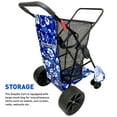 thumbnail image 3 of EasyGo Beach Cart–Heavy Duty Folding Design–Large Wheels for Sand–Holds 4 Beach Chairs–Storage Pouch–Beach Umbrella Holder–Flower Pattern, 3 of 5