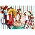 thumbnail image 2 of Metal Light Switch Wall Plate Outlet Cover (Coffee Beans Mocha Tea Marshmallow Treat Stripe Teal Brown - Triple Toggle), 2 of 2