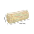 thumbnail image 3 of Hyknon Pencil Pouch Bag, Soft Gradient Rainbow Knitted Pencil Case, Large Capacity Cozy Striped Fabric Zipper Pen Pouch, Portable Lightweight Makeup Bag for Daily Daily Campus Office, Yellow, 3 of 7