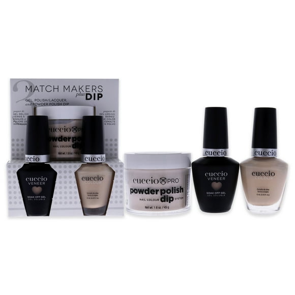 Cuccio Sistema de inmersión de esmalte en polvo profesional 1.6 oz 0.44 oz 0.43 oz Match Makers Plus Piel a piel