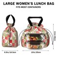 thumbnail image 5 of Pioneer Flower Floral Print Pattern Drawstring Lunch Bag Women - Drawstring Lunch Bag Insulated for Work Office - Stain-Resistant Large Lunchbags for Women with Multi-Pockets, 5 of 6