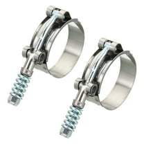 Uxcell T-Bolt Hose Clamps with Spring, 2 Pack 304 Stainless Steel Adjustable Worm Hose Clamp for 1.75" Hose ID