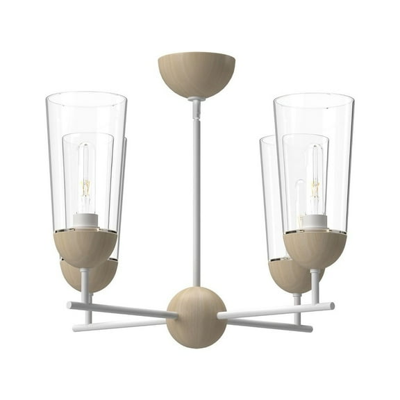 CH542324WHWK-Alora Lighting-Emil - 4 Light Chandelier-14.88 Inches Tall and 25 Inches Wide-White/White Oak Finish