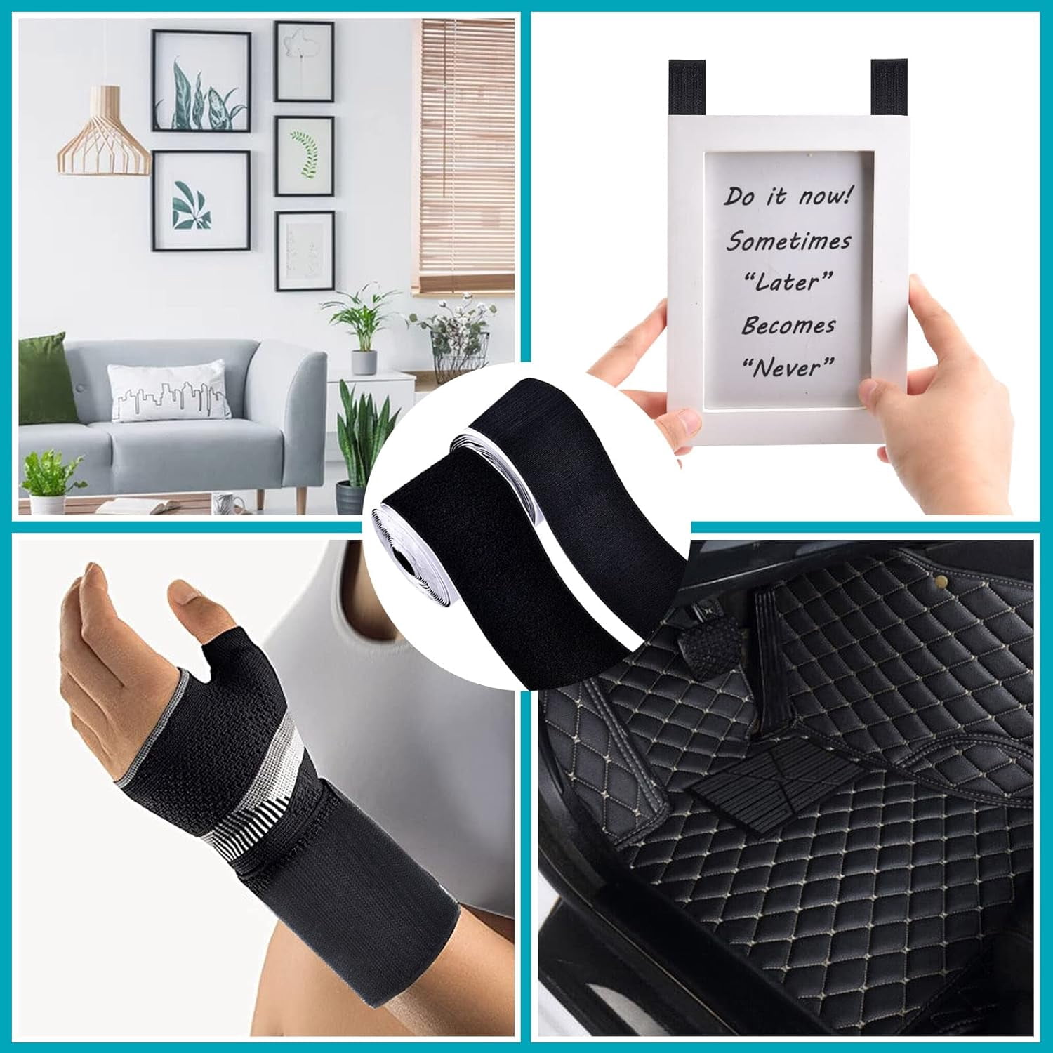 1-Inch X 8.2-Foot Hook And Loop Tape Roll – Self-Adhesive Nylon Fastening Tape For Indoor & Outdoor Use (Black)