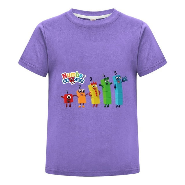 Boys Girls Educational Numberblocks Shirt Math Cartoon Tee Toddler Kids Birthday Gift Summer Short Sleeve Preschool Outfit Learning Character Top