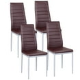 thumbnail image 4 of Costway Set of 4 PU Leather Dining Side Chairs Elegant Design Home Furniture Brown, 4 of 10
