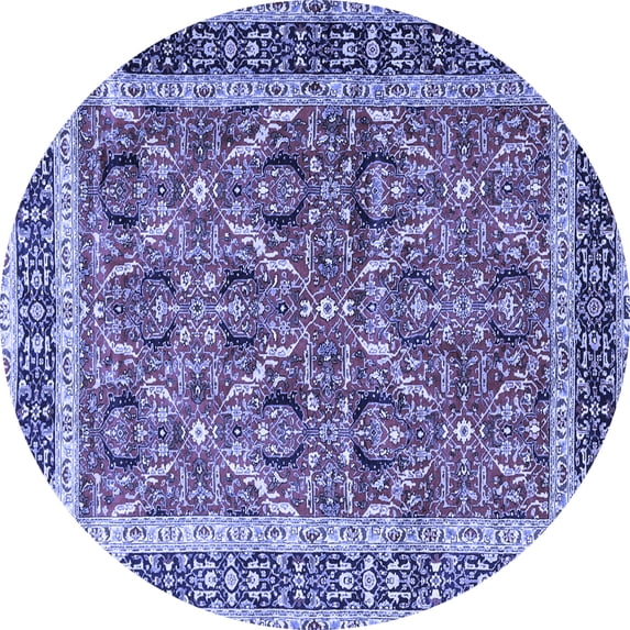 Ahgly Company Indoor Round Persian Blue Traditional Area Rugs, 4' Round