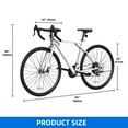 thumbnail image 2 of Dextrus 700C Road Bike, 21 Speed Commuter Bicycle for Men Women, Light Aluminum Racing Bike with Disc Brake, White, 2 of 8