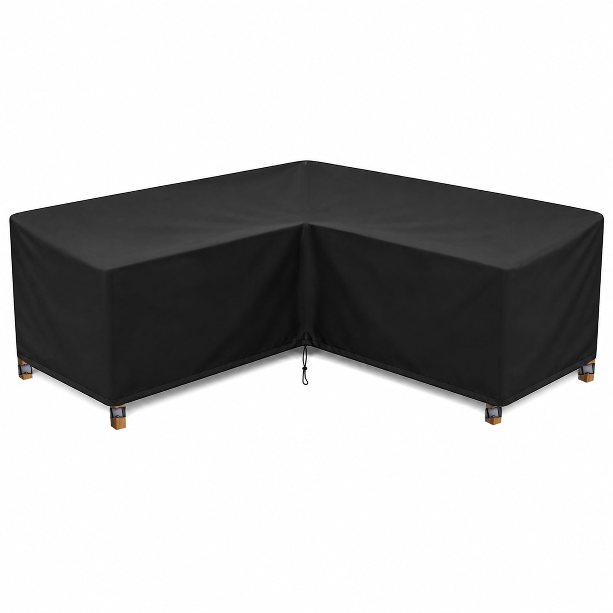 COSYUMI Patio V-Shaped Sectional Sofa Cover, Waterproof Outdoor Sectional Cover, 420D Heavy Duty Garden Furniture Sofa Cover with 4 Windproof Buckles for Outdoor Indoor Sofa