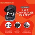 thumbnail image 3 of Baby Trend Cover Me Asiento de coche convertible ajustable 4 en 1 para niños pequeños con 2 portavasos y dosel extraíble para protección solar, color caqui moderno, 3 of 5