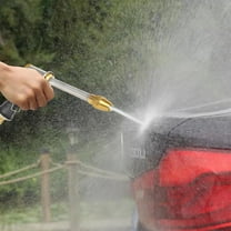 High Pressure Water Spray Nozzle | Brass & Rubber Hose Attachment | Adjustable Spray Patterns | Ergonomic Non-Slip Grip | Universal Fit | Car Wash & Garden Sprinkler | 1 Pack | 8.98x5.71in