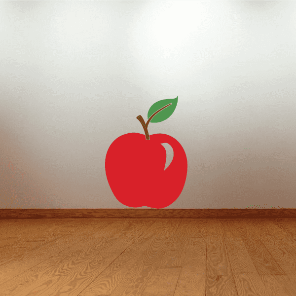 Red Apple Wall Decal Vinyl Decal Car Decal Vdcolor001 25 Inches