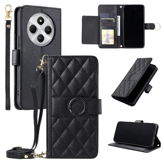 Funda tipo billetera GANGXUN para Xiaomi Redmi 14C – Tapa abatible con correa para mujer