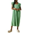 thumbnail image 1 of Lucakuins - Vestido largo informal de verano para mujer, color sólido, sin mangas, cuello redondo, vestidos de playa Lucakuins  moda, 1 of 5