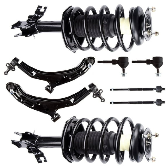 SCITOO 172106 K620358 K620359 K9543 EV380 Front Strut Spring Assembly Control Arm Stabilizer Bar Link Kit Tie Rod End Fits 2002 2003 2004 2005 2006 for Nissan Sentra