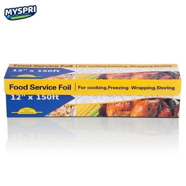 MYSPRI Aluminum Foil Heavy Duty Foil with Serrated Cutter, 12in x 150SQ.ft