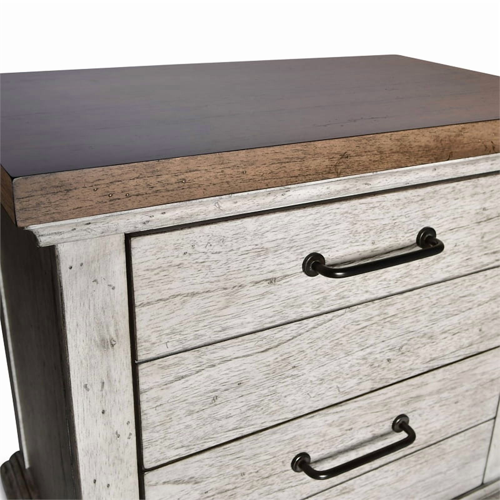 Steve Silver Bear Creek Rustic Two Drawer Nightstand, Rustic Ivory