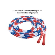 Champion Sports Beaded Jump Rope 16 Ft - Segmented Plastic Extra Long Fitness Rope for PE & Group Use Red/White/Blue