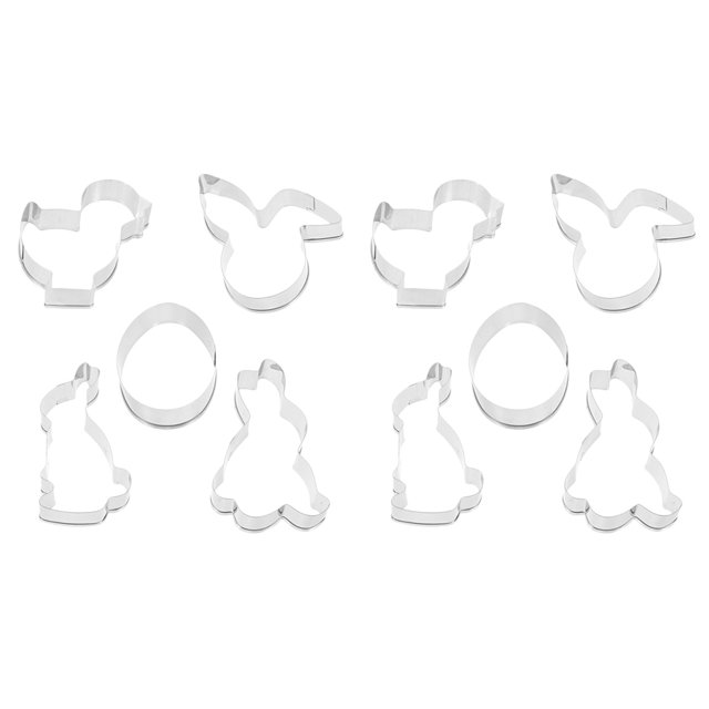 10 moldes para galletas de Pascua, moldes reutilizables para galletas, cortadores de galletas de acero inoxidable FRCOLOR HaoMX16407082