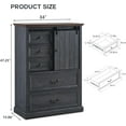 thumbnail image 3 of SinCiDo Farmhouse Buffet Cabinet with Storage, 47" Tall Storage Cabinet w/Sliding Barn Door, Grey, 3 of 8