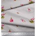 thumbnail image 3 of Soimoi Rayon Crepe Fabric Leaves & Carnation Floral Print Fabric by The Yard 46 Inch Wide, 3 of 3