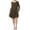 Green, variant on Women's A-Line Round Neck Long Sleeve Pockets Lightweight Solid Mini Midi Dress