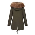 thumbnail image 3 of Giolshon Women's Twill Parka Jacket with Faux Fur Collar,Warm Winter Coat for Women, 3 of 6
